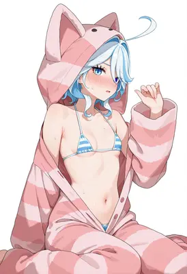 Shy Girl in Pink Animal Onesie