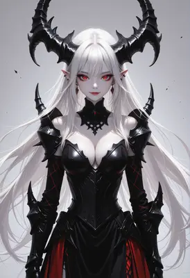 Ethereal Demon Queen in Dark Armor