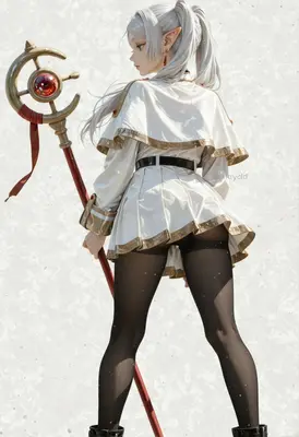 Elegant Elf Mage With Magical Staff