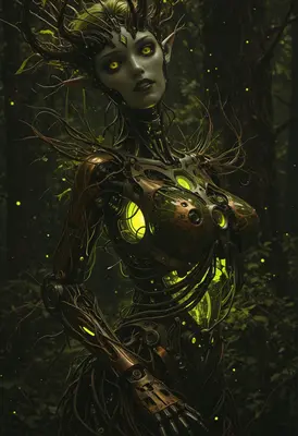 Bioluminescent Forest Cybernetic Dryad