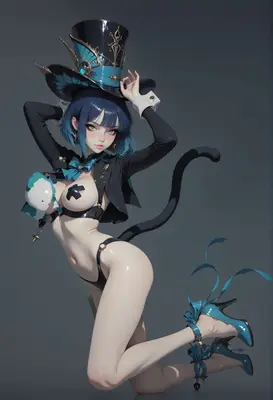 Enigmatic Cat Girl Magician