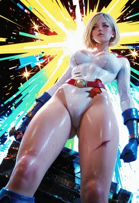 Power Girl Standing Amidst Chaos