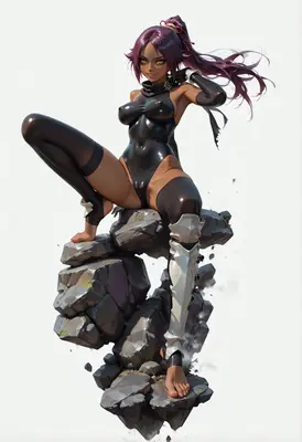 Dark Warrior in Sleek Latex Armor