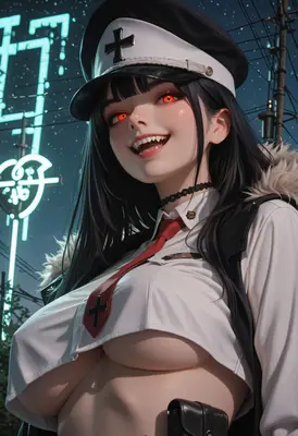 Midnight Commander with Glowing Red Eyes