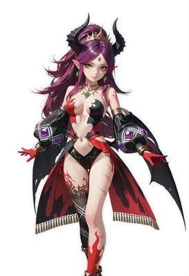 Elegant Demon Queen with Horns