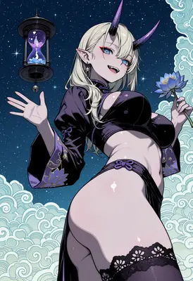 Celestial Demon with Lotus and Hourglass