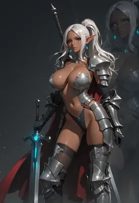 Dark Elf Warrior in Silver Armor