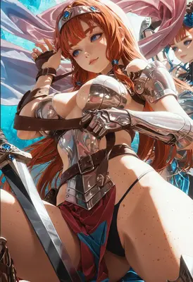 Redheaded Warrior in Polished Steel Armor