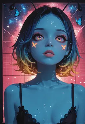 Cosmic Butterfly Alien Girl