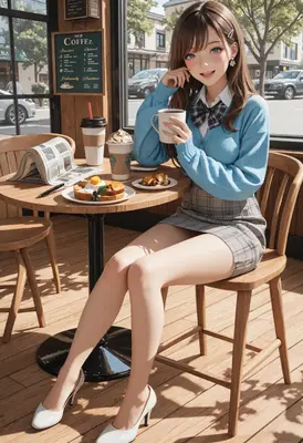 Morning Coffee Date at the Cafe