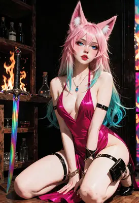 Fox Girl with Iridescent Blade