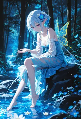 Blue Fairy by the Enchanted Stream