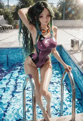 Refreshing Swim in the Summer Pool