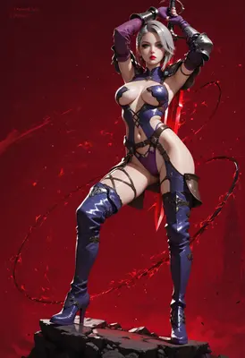 Warrior Queen With Glowing Crimson Blade