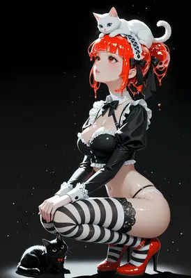Maid With Cats and Red Hair