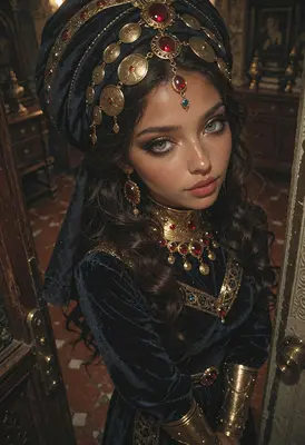 Royal Princess in Velvet and Gold