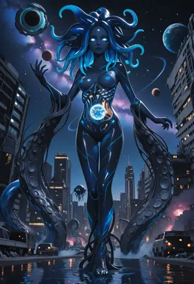 Cosmic Entity Over The City