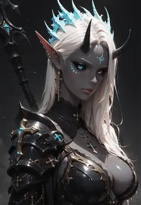 Dark Elf Queen with Crystal Crown