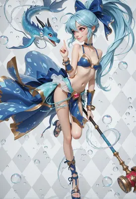 Blue Water Mage and Dragon Companion