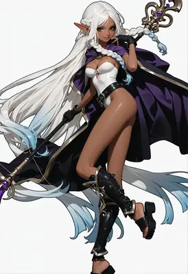 Elegant Dark Skinned Elven Mage