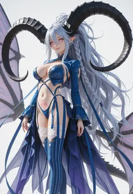 Ethereal Demon Queen with Horns