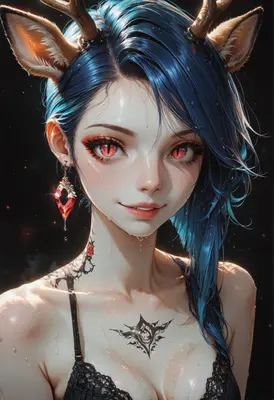 Enchanting Deer Girl with Glowing Eyes
