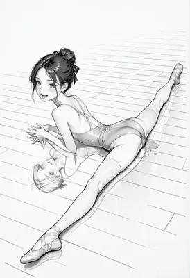 Graceful Ballerina Performing A Floor Split