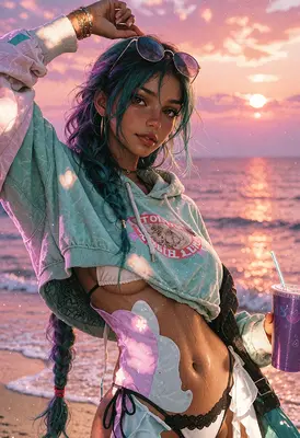 Sunset Beach Vibes with Cool Shades