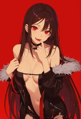 Sultry Vampire in Red
