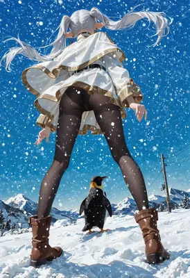Elf Girl Standing In The Snow