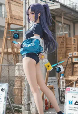 Anime Girl With Futuristic Hover Drones