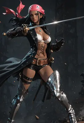 Fierce Pirate Warrior With Drawn Blade