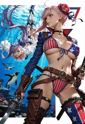 Patriotic Samurai Warriors Under the Sea