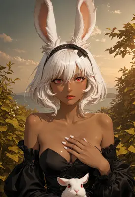 Bunny Girl with Red Eyes