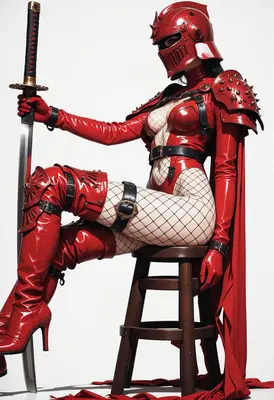 Crimson Knight in Latex Armor