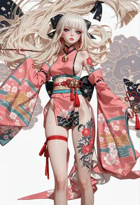 Ethereal Beauty in Traditional Pink Kimono