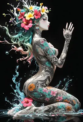Floral Spirit Emerging From Water