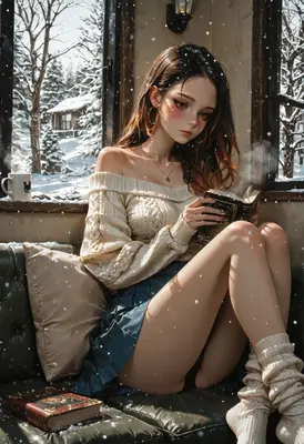 Cozy Winter Reading by the Window