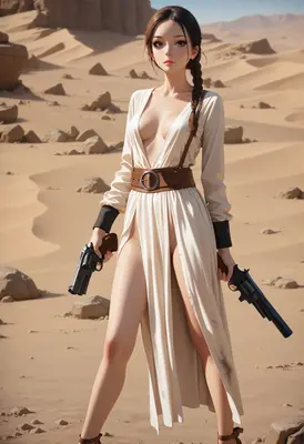 Desert Gunslinger in Flowing Robes