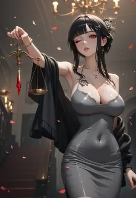 Elegant Lady Holding Scales of Justice