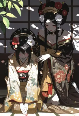 Graceful Geisha in Traditional Attire