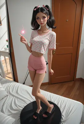 Magical Girl in Pink Polka Dots