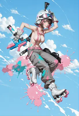 Paint Battle Roller Skater Girl