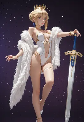 Saber in Regal White Swimwear