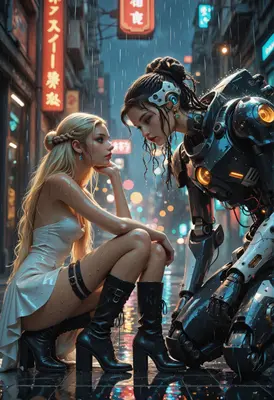 Rainy Night Encounter With A Cyborg