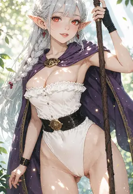 Silver Haired Elf Mage Adventurer