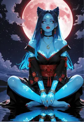 Blue Moon Goddess in Traditional Garb