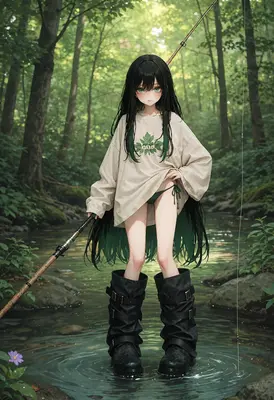 Quiet Afternoon Fishing in the Forest
