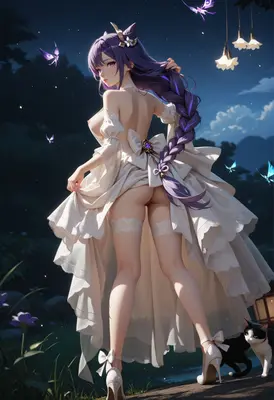 Raiden Shogun in Elegant White Gown