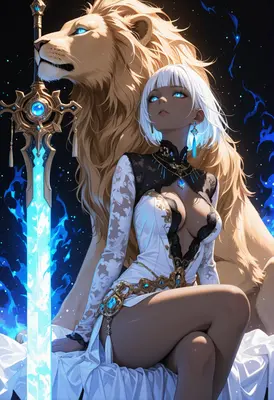 Celestial Guardian and the Radiant Lion